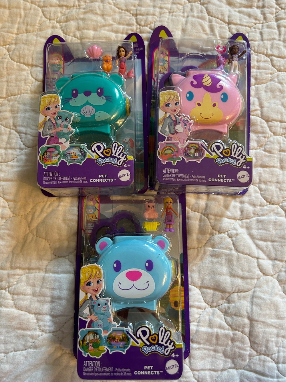 THREE, NEW Polly Pocket pet connects